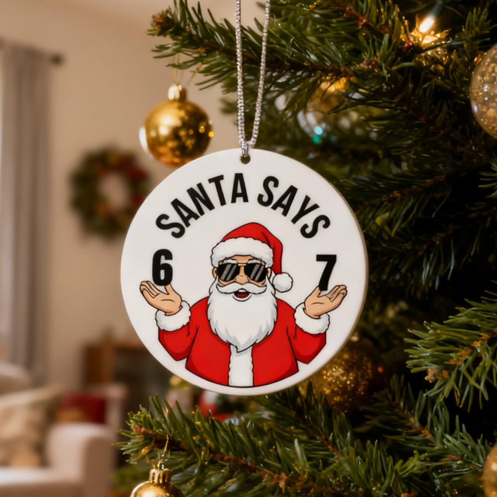 Christmas Stocking Hanging - Забавное рождественское украшение «Сесть семи» Санта-Клауса,