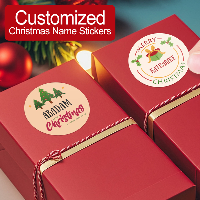 Christmas Stocking Hanging - Персонализированные наклейки с Рождеством-наклейки с индивидуальным