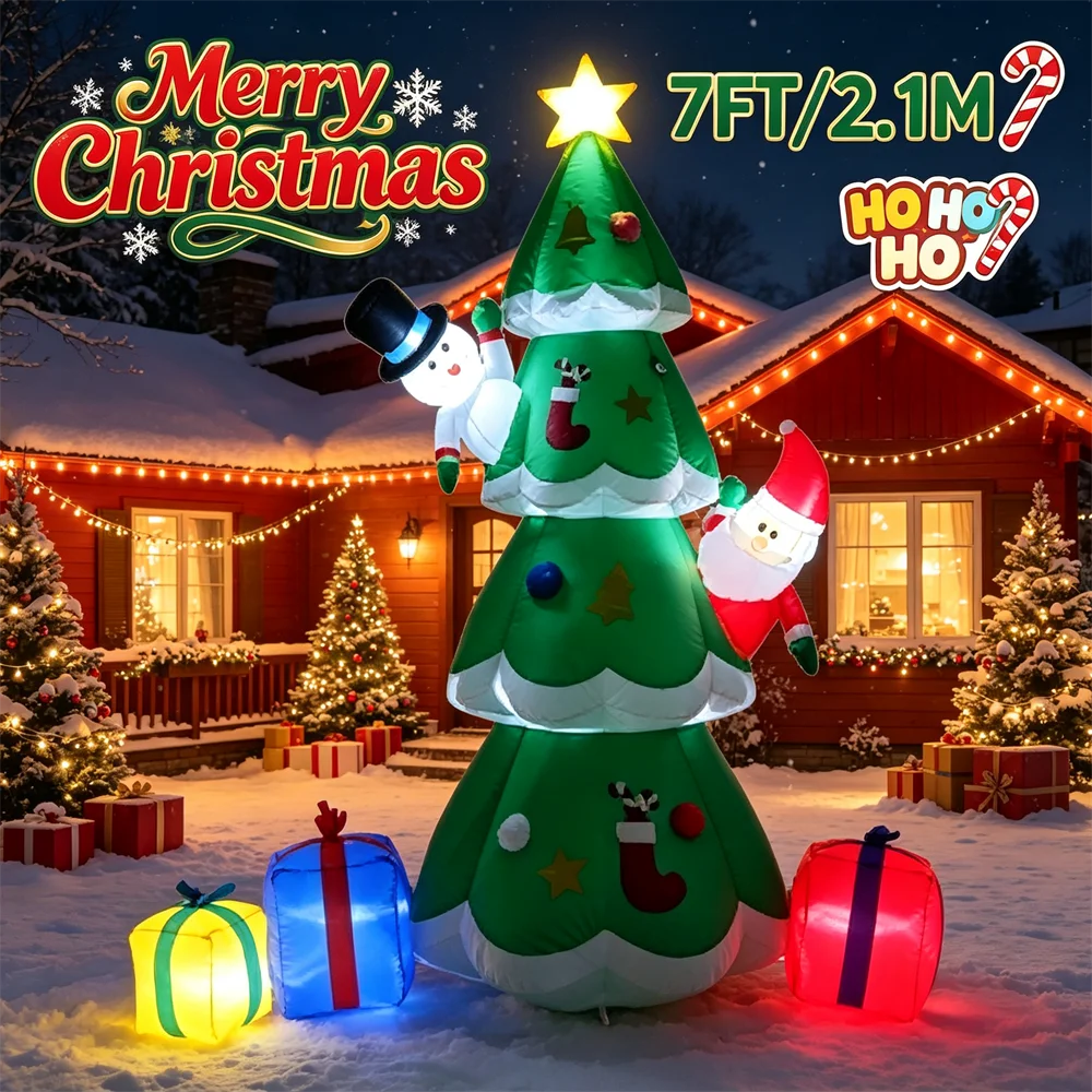 7-футовая светящаяся надувная  – обзор и цена Christmas Tree Artificial